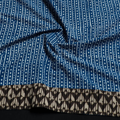 Blue - Block Print Cotton Pipad Blouse Piece 135