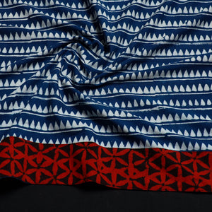Blue - Block Print Cotton Pipad Blouse Piece 139