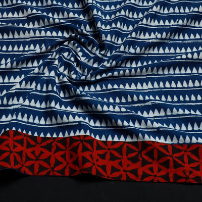Blue - Block Print Cotton Pipad Blouse Piece 139