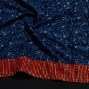 Blue - Block Print Cotton Akola Blouse piece 142