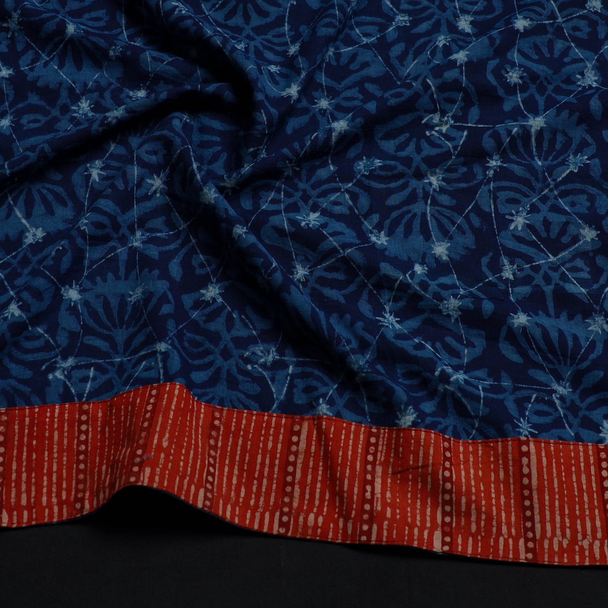 Blue - Block Print Cotton Akola Blouse piece 142