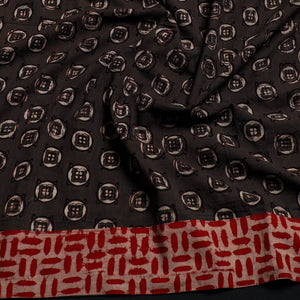 Brown - Block Print Cotton Pipad Blouse Piece 157