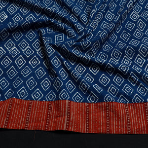 Blue - Block Print Cotton Pipad Blouse Piece 158