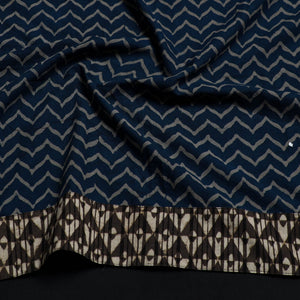 Blue - Block Print Cotton Akola Blouse piece 162