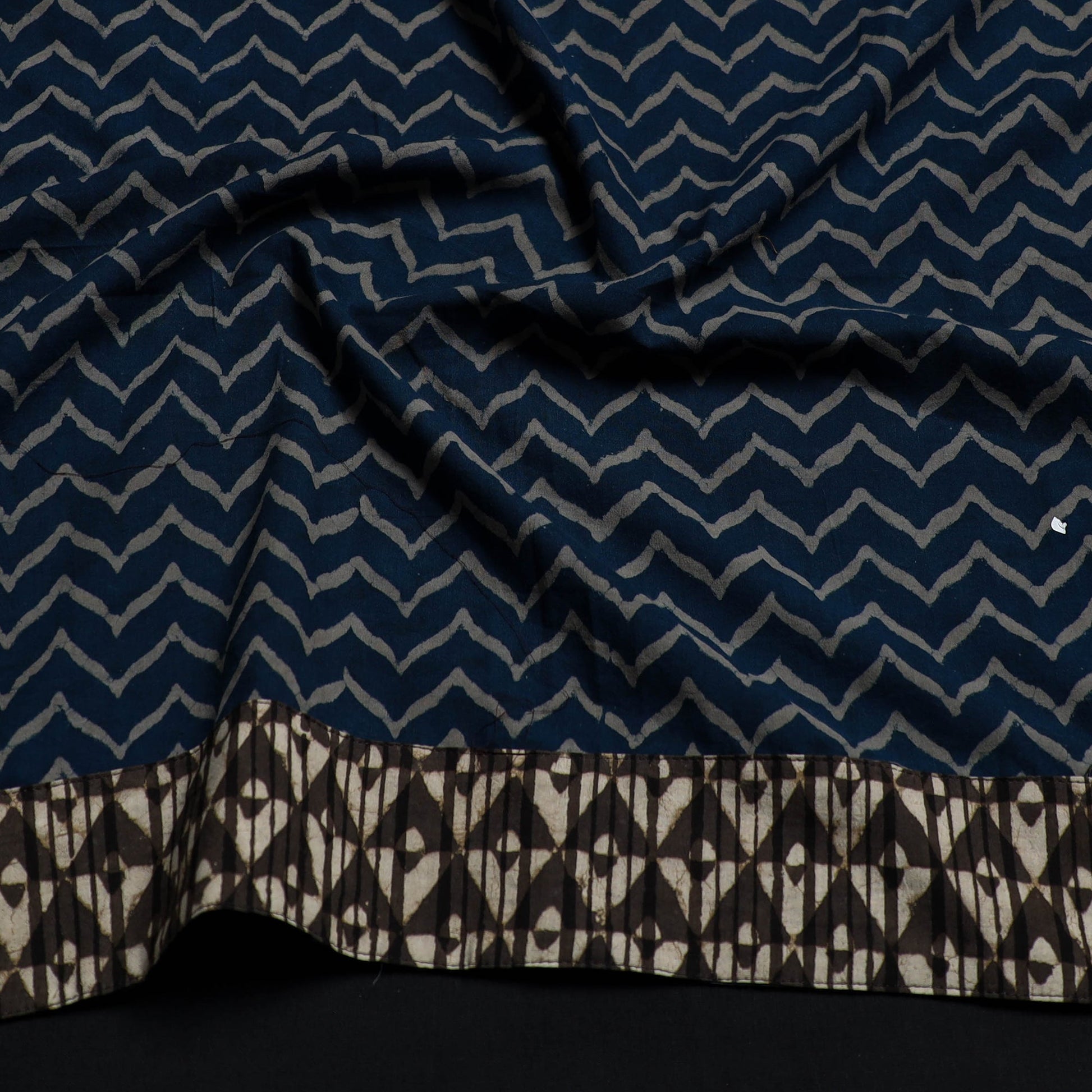 Blue - Block Print Cotton Akola Blouse piece 162