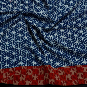 Blue - Block Print Cotton Pipad Blouse Piece 169