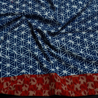 Blue - Block Print Cotton Pipad Blouse Piece 169