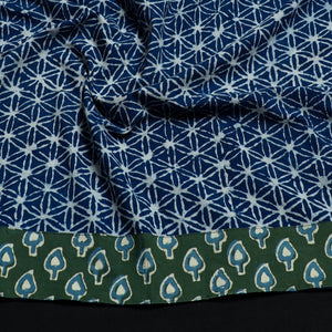 Blue - Block Print Cotton Pipad Blouse Piece 172