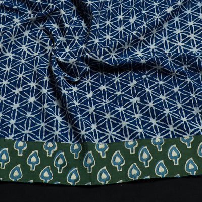 Blue - Block Print Cotton Pipad Blouse Piece 172