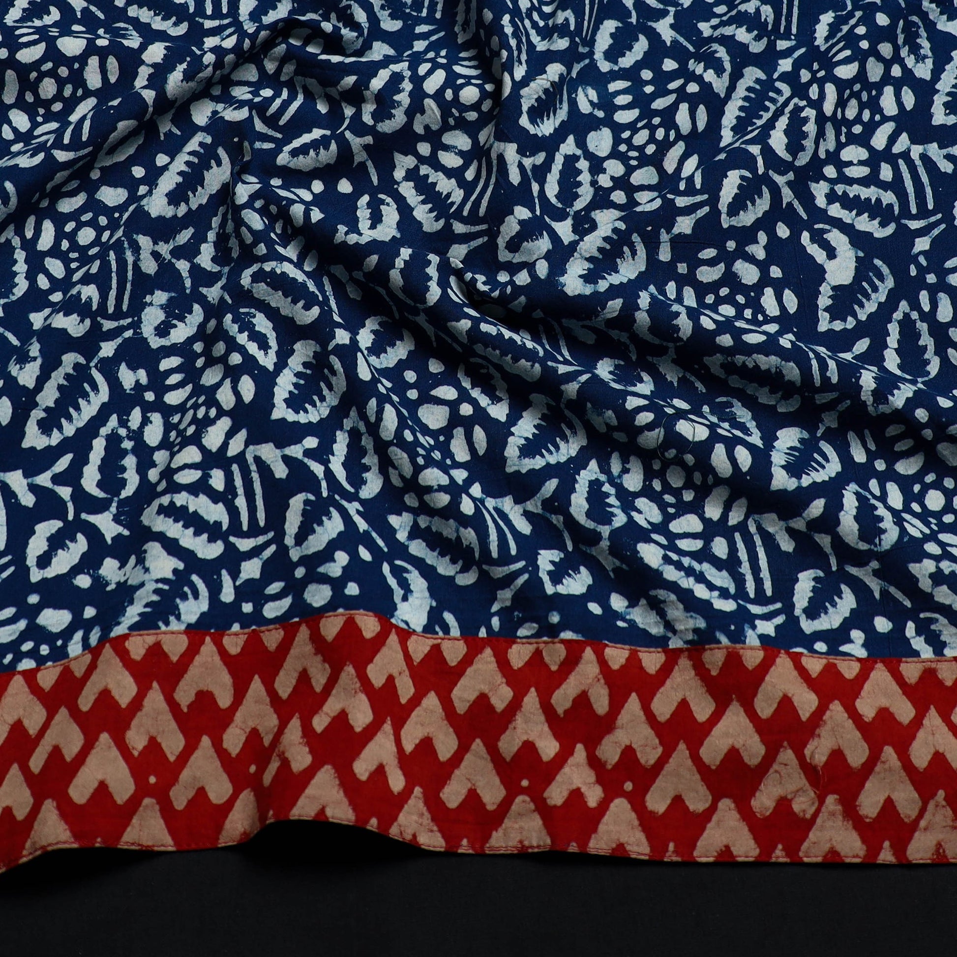 Blue - Block Print Cotton Pipad Blouse Piece 173