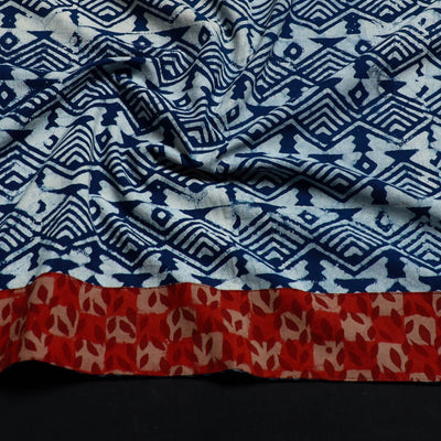 Blue - Block Print Cotton Pipad Blouse Piece 177