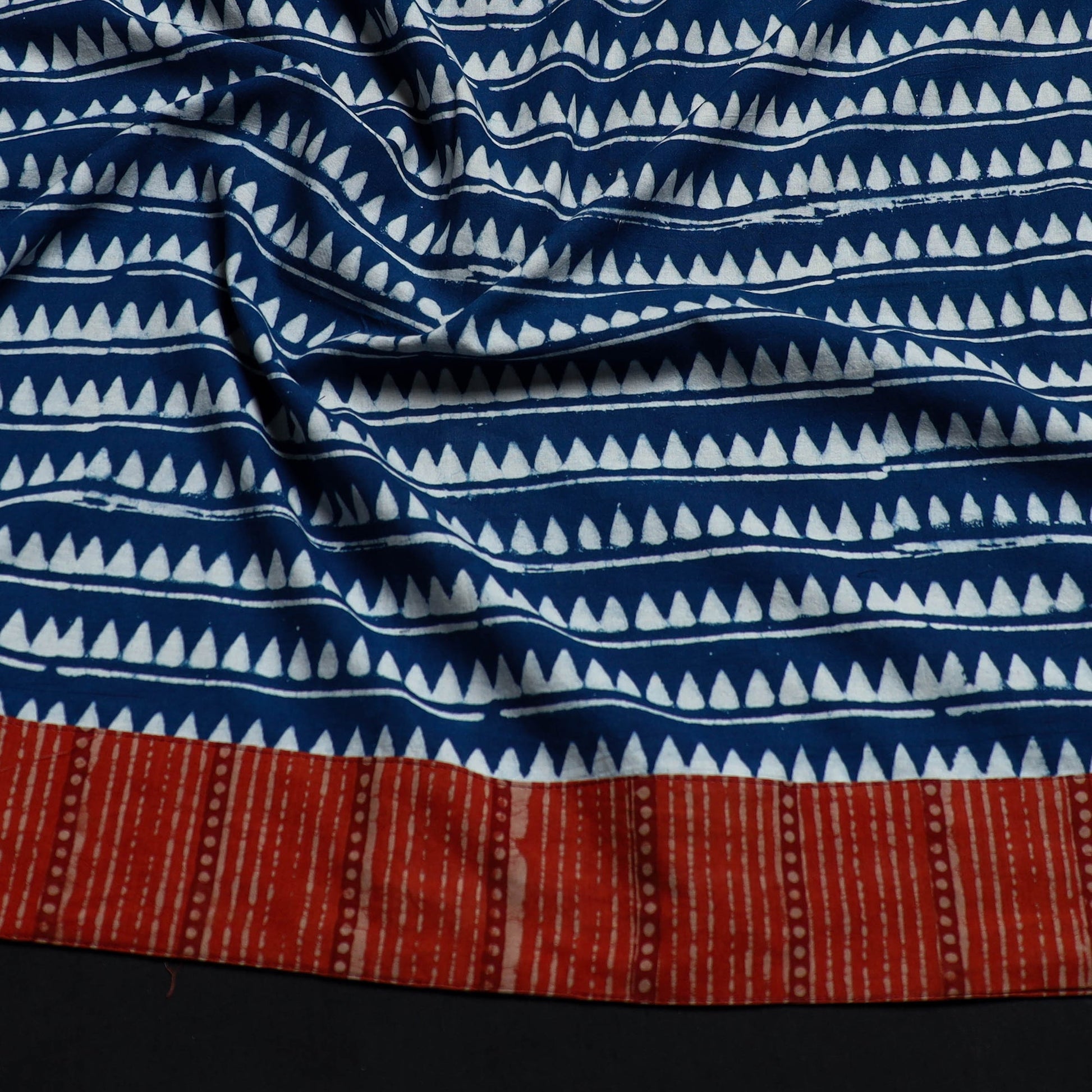 Blue - Block Print Cotton Pipad Blouse Piece 179