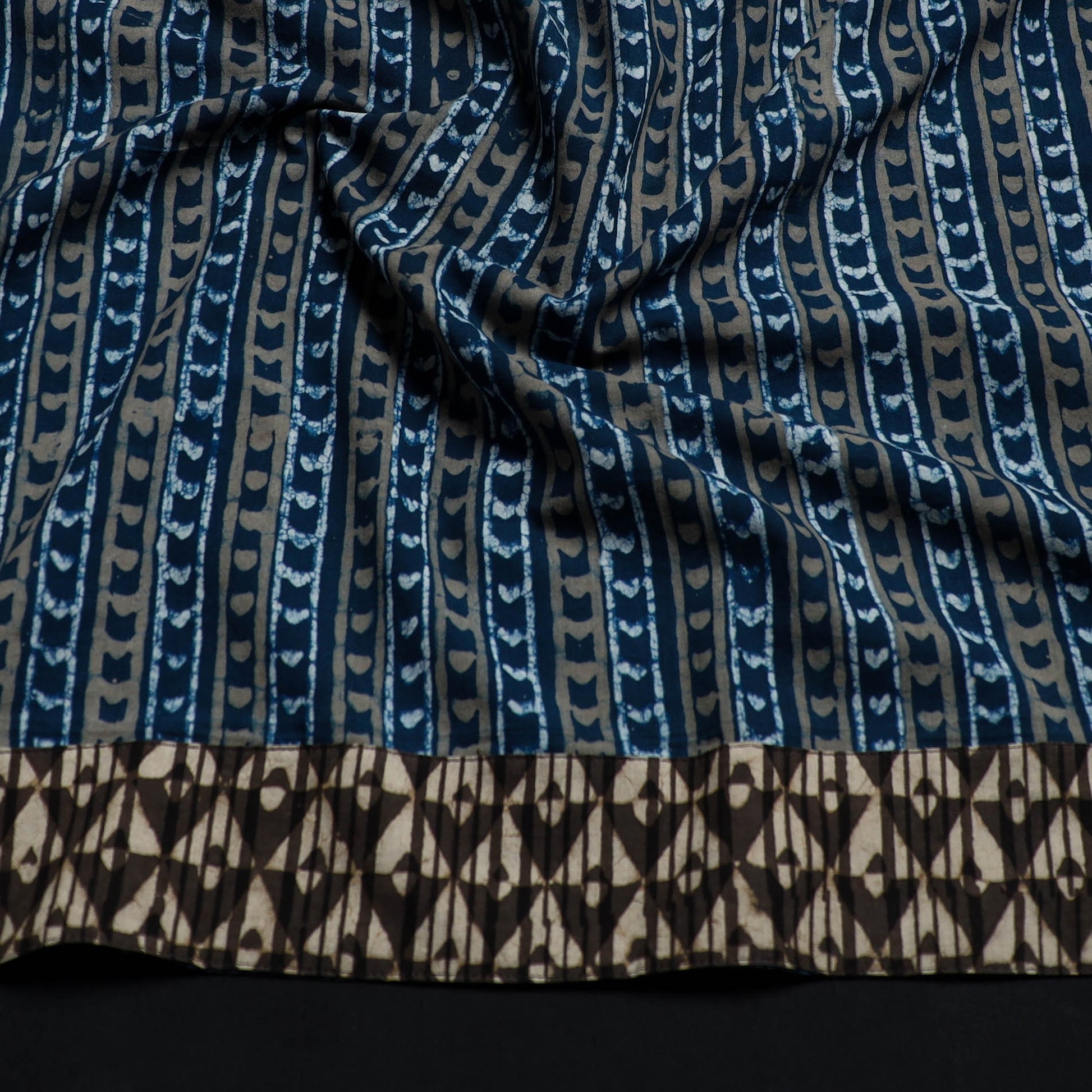 Blue - Block Print Cotton Pipad Blouse Piece 182