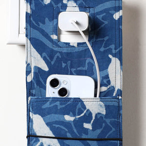 Blue - Bindaas Block Printed Cotton Mobile Charging Holder