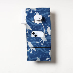 Blue - Bindaas Block Printed Cotton Mobile Charging Holder