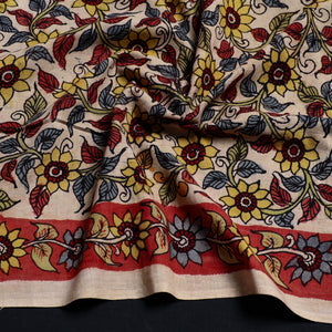 Beige - Handpainted Cotton Kalamkari Blouse Piece 19