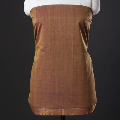 Brown - 3pc Handloom Cotton Mangalagiri Dress Material 13
