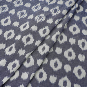 Blue - Central Asian Pochampally Ikat Cotton Fabric 12