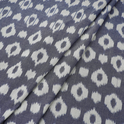 Blue - Central Asian Pochampally Ikat Cotton Fabric 12