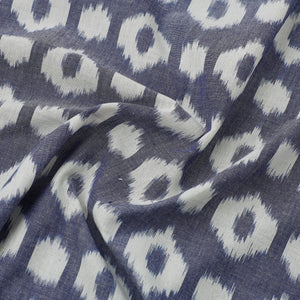 Blue - Central Asian Pochampally Ikat Cotton Fabric 12