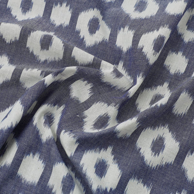 Blue - Central Asian Pochampally Ikat Cotton Fabric 12