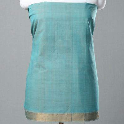 Blue - 3pc Handloom Cotton Mangalagiri Dress Material 03