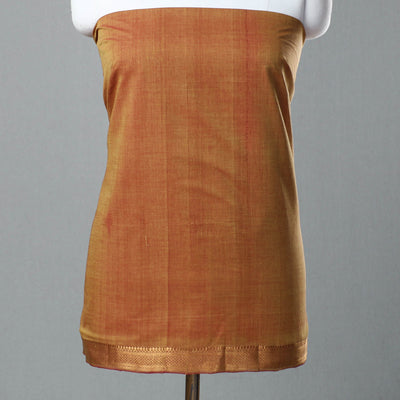 Brown - 3pc Handloom Cotton Mangalagiri Dress Material 04