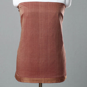 Brown - 3pc Handloom Cotton Mangalagiri Dress Material 06