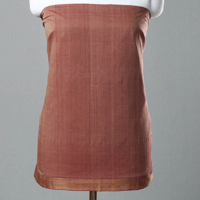 Brown - 3pc Handloom Cotton Mangalagiri Dress Material 06