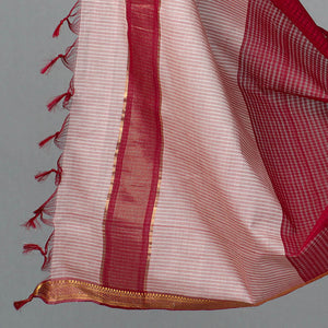 Brown - 3pc Handloom Cotton Mangalagiri Dress Material 06