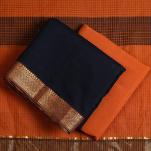 Black - 3pc Handloom Cotton Mangalagiri Dress Material 08