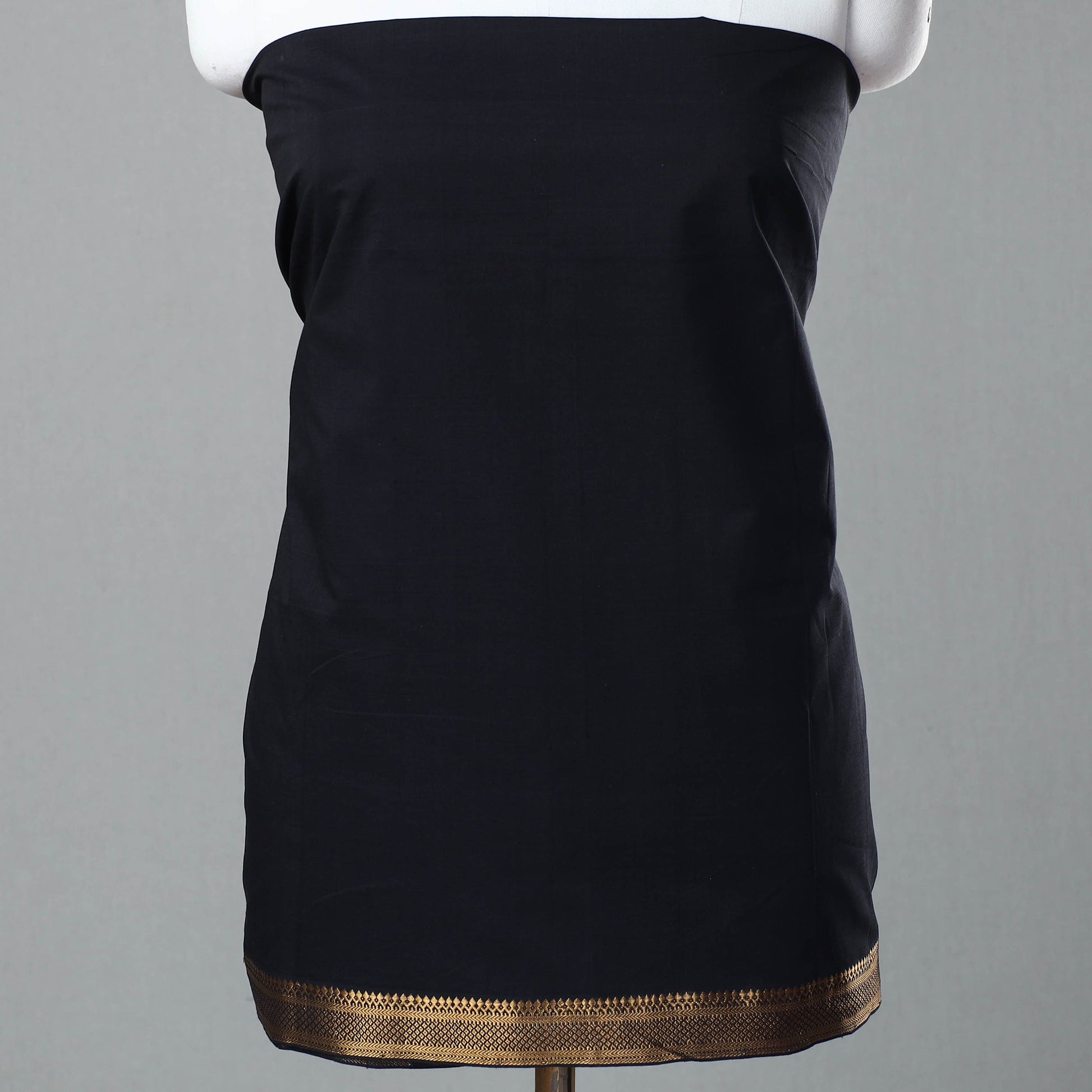 Black - 3pc Handloom Cotton Mangalagiri Dress Material 12
