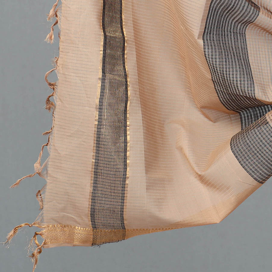 Black - 3pc Handloom Cotton Mangalagiri Dress Material 17