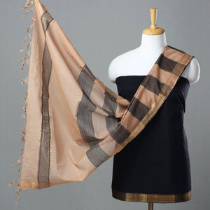 Black - 3pc Handloom Cotton Mangalagiri Dress Material 17