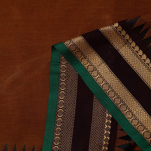 Brown - Cotton Kanchipuram Fabric with Thread Border 07