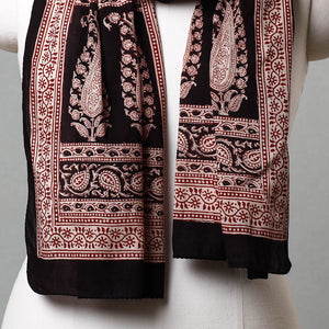 Black - Bagh Hand Block Printed Cotton Stole