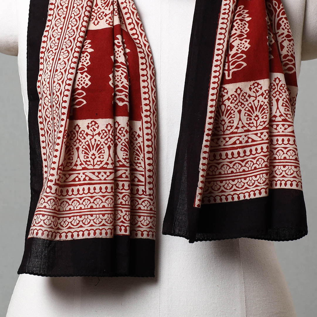 Black - Bagh Hand Block Printed Cotton Stole