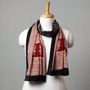 Black - Bagh Hand Block Printed Cotton Stole