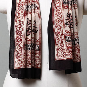 Black - Bagh Hand Block Printed Cotton Stole