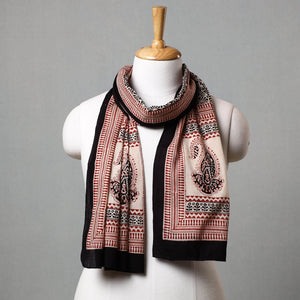 Black - Bagh Hand Block Printed Cotton Stole