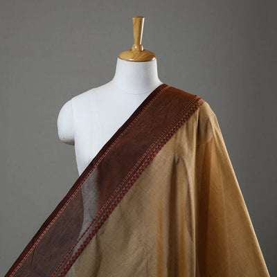 Brown - Cotton Kanchipuram Fabric with Thread Border 09
