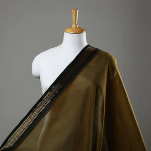 Brown - Cotton Kanchipuram Fabric with Thread Border 18