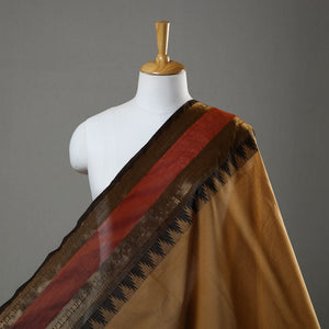Brown - Cotton Kanchipuram Fabric with Zari Border 27