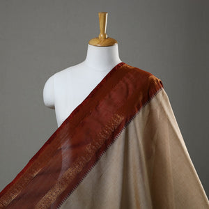 Brown - Cotton Kanchipuram Fabric with Zari Border 28