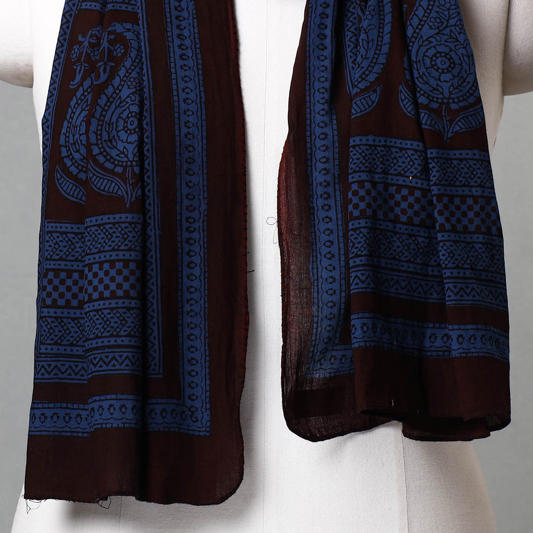 Blue - Bagh Hand Block Printed Cotton Stole