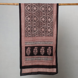 Black - Bagh Hand Block Printed Cotton Stole
