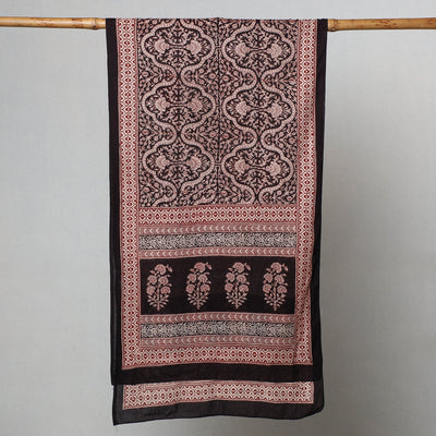 Black - Bagh Hand Block Printed Cotton Stole
