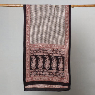 Black - Bagh Hand Block Printed Cotton Stole