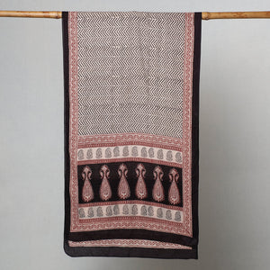 Black - Bagh Hand Block Printed Cotton Stole