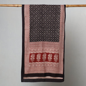 Black - Bagh Hand Block Printed Cotton Stole